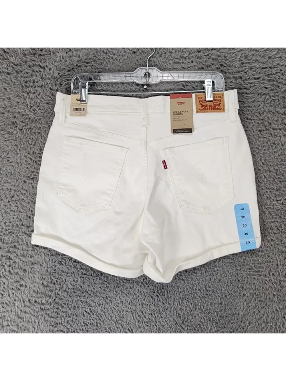 Levi's Shorts Womens 30 White Stretch Mid Rise Mid Length Denim Jean *NWT Read*
